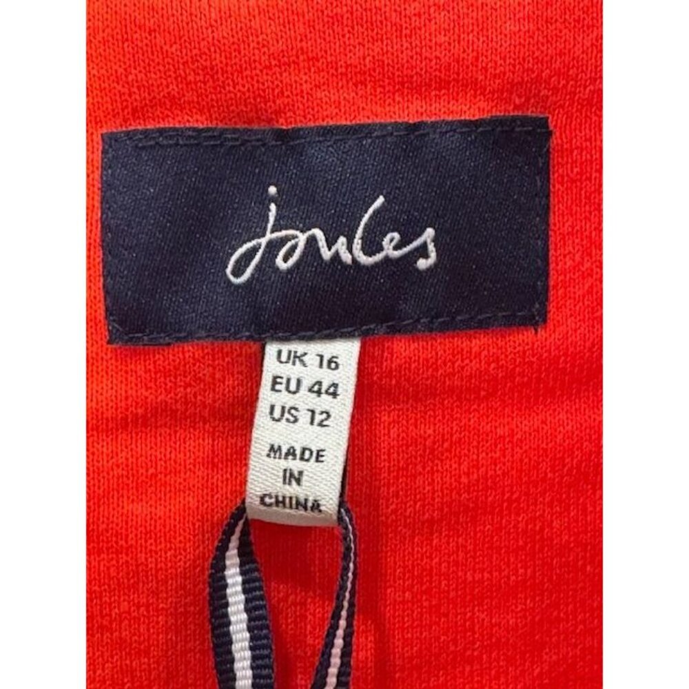 NWT Womens Joules Red & White Striped Zip-Up Hoodie w/Dachshund Embroidery - Picture 11 of 16